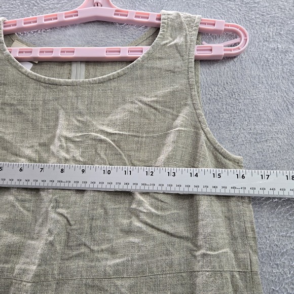 J. Jill Women Dress XS Olive Floral‎ Shift Embroidered Sleeveless - Picture 6 of 9